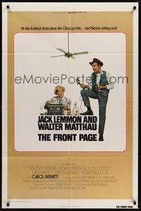 7r287 FRONT PAGE int'l 1sh '75 art of Jack Lemmon & Walter Matthau, directed by Billy Wilder!
