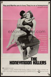 7r363 HONEYMOON KILLERS 1sh '69 classic anti-romantic image of Shirley Stoler & Tony Lo Bianco!