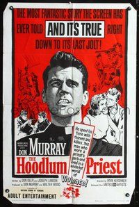 7r364 HOODLUM PRIEST 1sh '61 religious Don Murray saves thieves & killers, and it's true!
