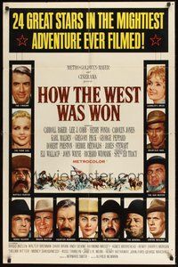 7r376 HOW THE WEST WAS WON 1sh '64 John Ford epic, Debbie Reynolds, Gregory Peck & all-star cast!