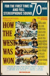 7r377 HOW THE WEST WAS WON 1sh R69 John Ford epic, Debbie Reynolds, Gregory Peck, different art!