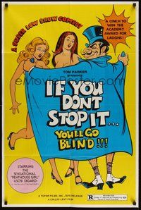7r385 IF YOU DON'T STOP IT YOU'LL GO BLIND 1sh '76 Uschi Digard, wackiest sexy artwork!