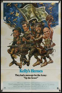 7r427 KELLY'S HEROES 1sh '70 Clint Eastwood, Telly Savalas, Don Rickles, Jack Davis artwork!