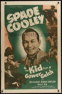 7r429 KID FROM GOWER GULCH 1sh '49 cowboy Spade Cooley, Bob Gilbert!