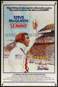 7r458 LE MANS 1sh '71 cool art of race car driver Steve McQueen waving at fans!