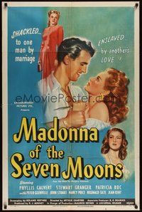 7r495 MADONNA OF THE SEVEN MOONS 1sh '46 Phyllis Calvert, Stewart Granger, English love triangle!