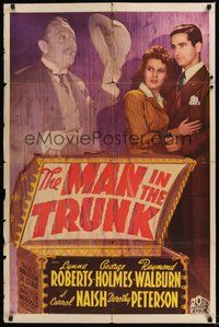 7r501 MAN IN THE TRUNK 1sh '42 ghost Raymond Walburn helps Holmes & Roberts find his murderer!