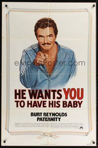 7r637 PATERNITY int'l 1sh '81 Burt Reynolds, Beverly D'Angelo, Lauren Hutton!