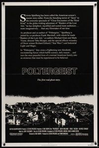 7r655 POLTERGEIST int'l 1sh '82 Tobe Hooper, classic They're here image of little girl by TV!