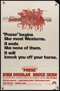 7r659 POSSE 1sh '75 Kirk Douglas, it begins like most westerns but ends like none of them!