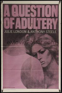 7r669 QUESTION OF ADULTERY 1sh '59 Don Chaffey directed, art of Julie London & Anthony Steele!