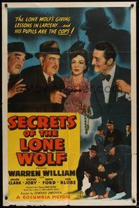 7r725 SECRETS OF THE LONE WOLF 1sh '41 Warren William gives lessons in larceny to his cop pupils!