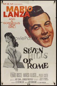 7r730 SEVEN HILLS OF ROME 1sh '58 Arrivederci Roma, Mario Lanza, gorgeous Marisa Allasio!