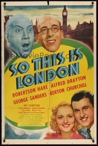 7r762 SO THIS IS LONDON 1sh '40 English comedy, Robertson Hare, Alfred Drayton!
