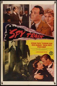 7r780 SPY TRAIN 1sh '43 Richard Travis, Catherine Craig, World War II espionage!