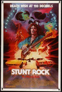 7r803 STUNT ROCK 1sh '80 death wish at 120 decibels, art of rock & roll and muscle cars!