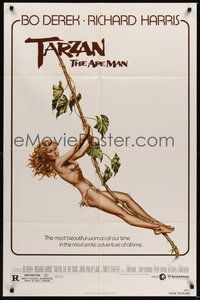 7r827 TARZAN THE APE MAN 1sh '81 directed by John Derek, Richard Harris, art of sexy Bo Derek!