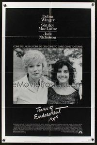7r836 TERMS OF ENDEARMENT 1sh '83 great close up of Shirley MacLaine & Debra Winger!