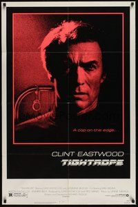 7r864 TIGHTROPE 1sh '84 Clint Eastwood is a cop on the edge, cool handcuff image!