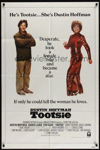 7r878 TOOTSIE duo style int'l 1sh '82 full-length Dustin Hoffman as himself and in drag!