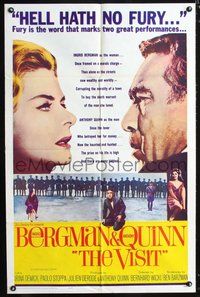 7r935 VISIT 1sh '64 Ingrid Bergman wants to kill her lover Anthony Quinn!