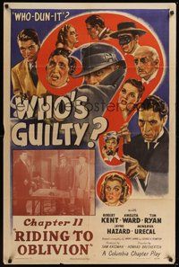 7r968 WHO'S GUILTY Chap11 1sh '45 Robert Kent & Amelita Ward in mystery serial, Riding to Oblivion!
