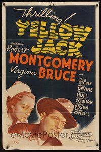 7r994 YELLOW JACK style D 1sh '38 Robert Montgomery as Walter Reed, doctor who beat Yellow Fever!