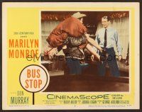 7s312 BUS STOP LC #6 '56 c/u of Don Murray carrying sexy Marilyn Monroe over his shoulder!