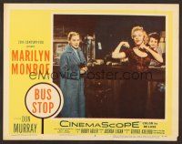 7s314 BUS STOP LC #8 '56 sexy Marilyn Monroe between Hope Lange & Betty Field at counter!