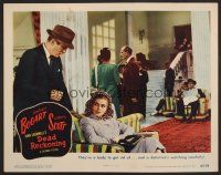 7s349 DEAD RECKONING LC #2 '47 Humphrey Bogart & Lizabeth Scott are watched by the house detective!