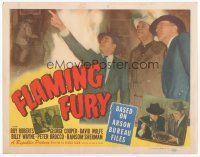 7s059 FLAMING FURY TC '49 from Arson Bureau files, cool image of firefighters & detectives!