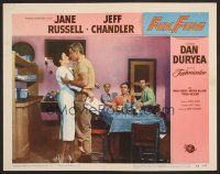 7s393 FOXFIRE LC #7 '55 Jeff Chandler grabs sexy Jane Russell in diner while patrons watch!