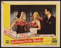 7s401 GENTLEMEN PREFER BLONDES LC #4 '53 sexy Marilyn Monroe & Jane Russell with Tommy Noonan!