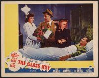 7s405 GLASS KEY LC '42 Brian Donlevy & Veronica Lake visit wounded Alan Ladd in hospital!