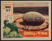 7s408 GODZILLA VS. THE THING LC #1 '64 cool image of huge crowd gathered around monster's egg!