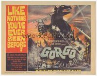 7s077 GORGO TC '61 great artwork of giant monster terrorizing city by Joseph Smith!