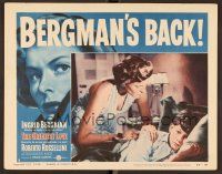 7s417 GREATEST LOVE LC #8 '54 close up of Ingrid Bergman in Roberto Rossellini's Europa '51!