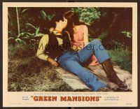 7s418 GREEN MANSIONS LC #8 '59 Audrey Hepburn & Anthony Perkins kiss for the first time!
