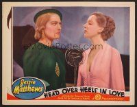 7s424 HEAD OVER HEELS IN LOVE LC '37 Jessie Matthews & veiled woman by radio microphone!