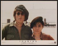7s441 IMAGINE LC '88 great close up of Beatle John Lennon & wife Yoko Ono in cool hats!