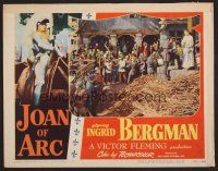 7s451 JOAN OF ARC LC #5 '48 townspeople watch Ingrid Bergman about to be burned!