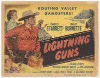 7s102 LIGHTNING GUNS TC '50 great art of Charles Starrett as the Durango Kid with Smiley Burnette!