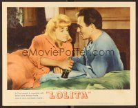 7s479 LOLITA LC #6 '62 Stanley Kubrick, close up of Sue Lyon with Coke bottle & James Mason on bed!