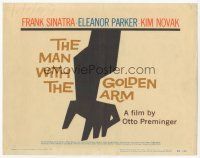 7s110 MAN WITH THE GOLDEN ARM TC '56 Otto Preminger, classic Saul Bass artwork and design!