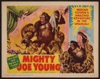 7s495 MIGHTY JOE YOUNG LC #2 '49 first Ray Harryhausen, art of ape saving girl from lions!