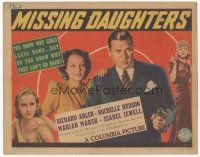 7s113 MISSING DAUGHTERS TC '39 Richard Arlen, why girls leave home and why they can't go back!