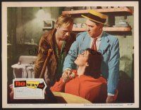 7s519 NO WAY OUT LC #8 '50 Richard Widmark on a crutch sneers at scared Linda Darnell!