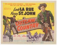 7s126 OUTLAW COUNTRY TC '48 Lash La Rue as twin brothers, one the law, one the outlaw, Fuzzy St John