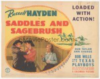 7s148 SADDLES & SAGEBRUSH TC '43 Ann Savage watches Russell Hayden grabbing a bad guy!