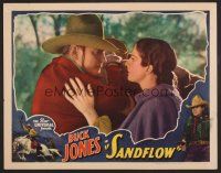 7s581 SANDFLOW LC '37 great close up of Buck Jones with Lita Chevret by his horse!